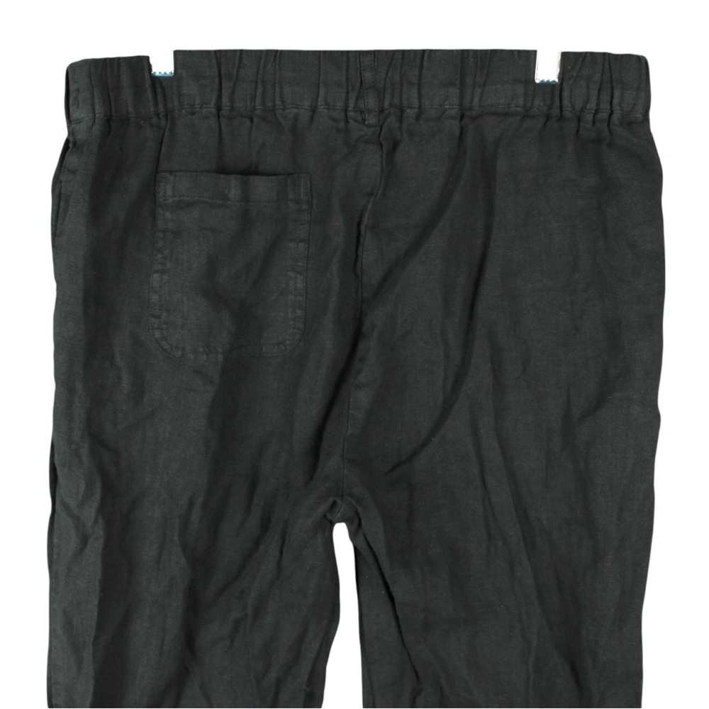 Quince 100% Linen Cropped Straight Leg Pants Womens Medium 32x26 Black Casual - Picture 4 of 10